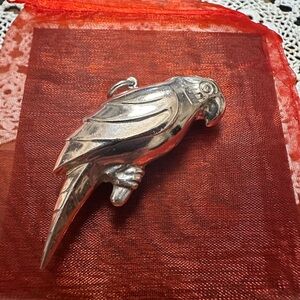 Vintage LANE 925 Sterling Silver Parrot Macaw Necklace Bird Pendant - 12.20grams